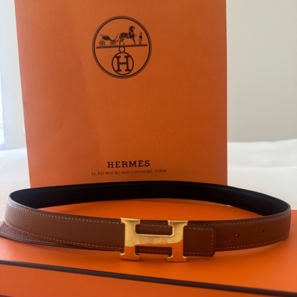 Hermes H belt buckle & Reversible leather strap 32 mm - Picture 2 of 5